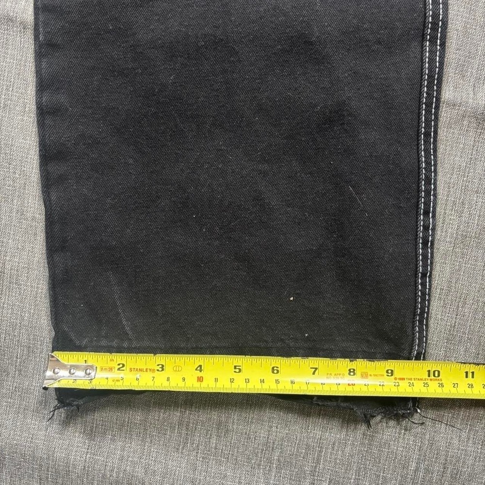 Ardene baggy black cargo pants with white stitching - 7 - Picture 7 of 7